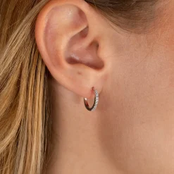 CLASSIC DIAMOND CREOL EARRING - 0.15ct - WG