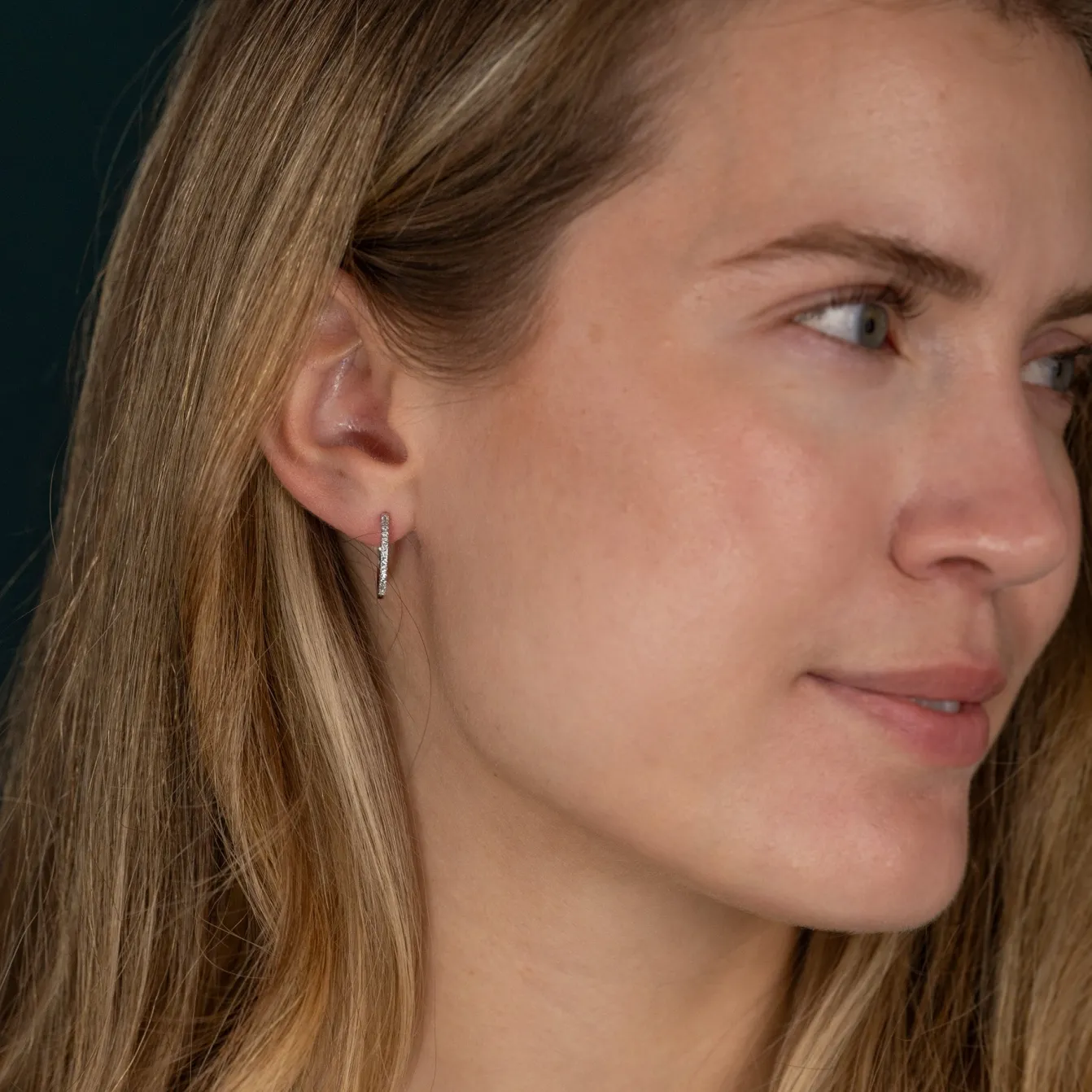 CLASSIC DIAMOND CREOL EARRING - 0.2ct - WG