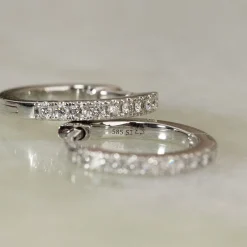 CLASSIC DIAMOND CREOL EARRING - 0.15ct - WG