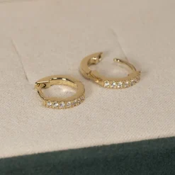 CLASSIC DIAMOND CREOL EARRING - 0.11ct - YG