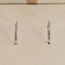 CLASSIC DIAMOND CREOL EARRING - 0.2ct - WG