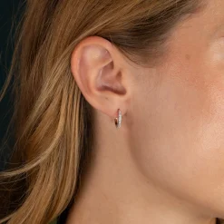 CLASSIC DIAMOND CREOL EARRING - 0.15ct - WG