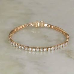 CLASSIC DIAMOND TENNIS BRACELET - 5ct - YG