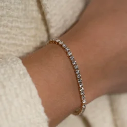 CLASSIC DIAMOND TENNIS BRACELET - 5ct - YG