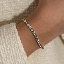 CLASSIC DIAMOND TENNIS BRACELET - 9.5ct - YG