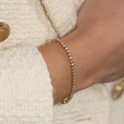 CLASSIC DIAMOND TENNIS BRACELET - 3.5ct - YG