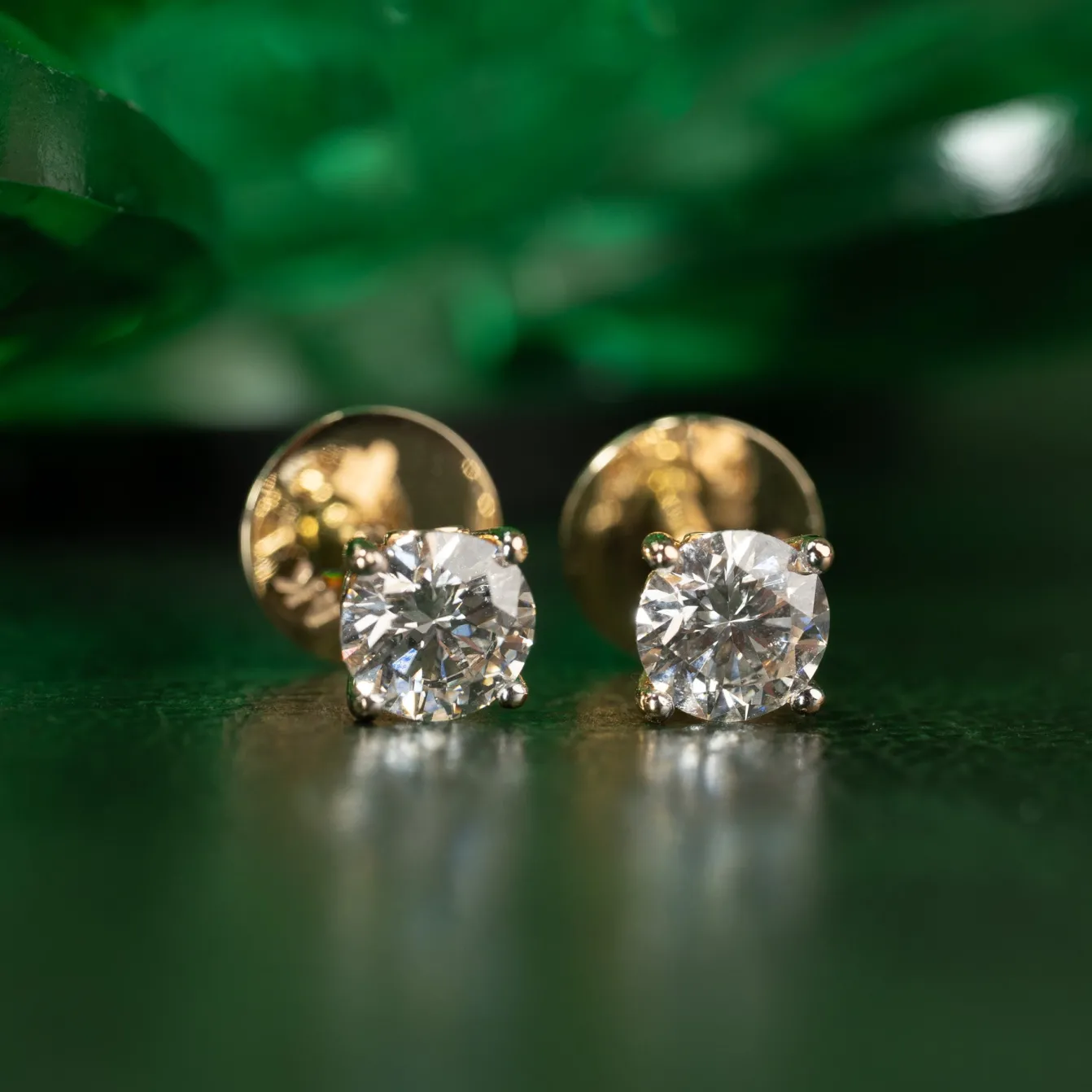 CLASSIC SOLITAIRE DIAMOND STUD EARRING - 1.5ct - YG