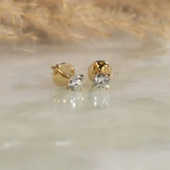 CLASSIC SOLITAIRE DIAMOND STUD EARRING - 1.0ct - YG
