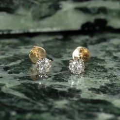 CLASSIC SOLITAIRE DIAMOND STUD EARRING - 0.5ct - YG