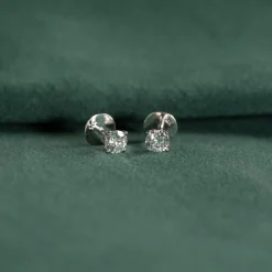 CLASSIC SOLITAIRE DIAMOND STUD EARRING - 1.0ct - WG