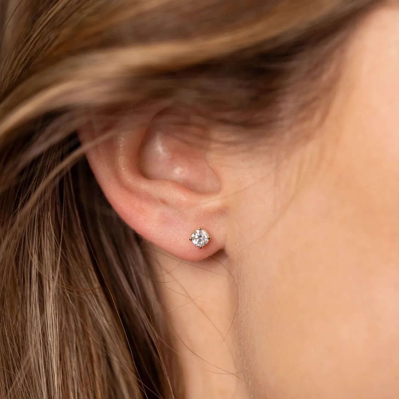 CLASSIC SOLITAIRE DIAMOND STUD EARRING - 0.5ct - YG