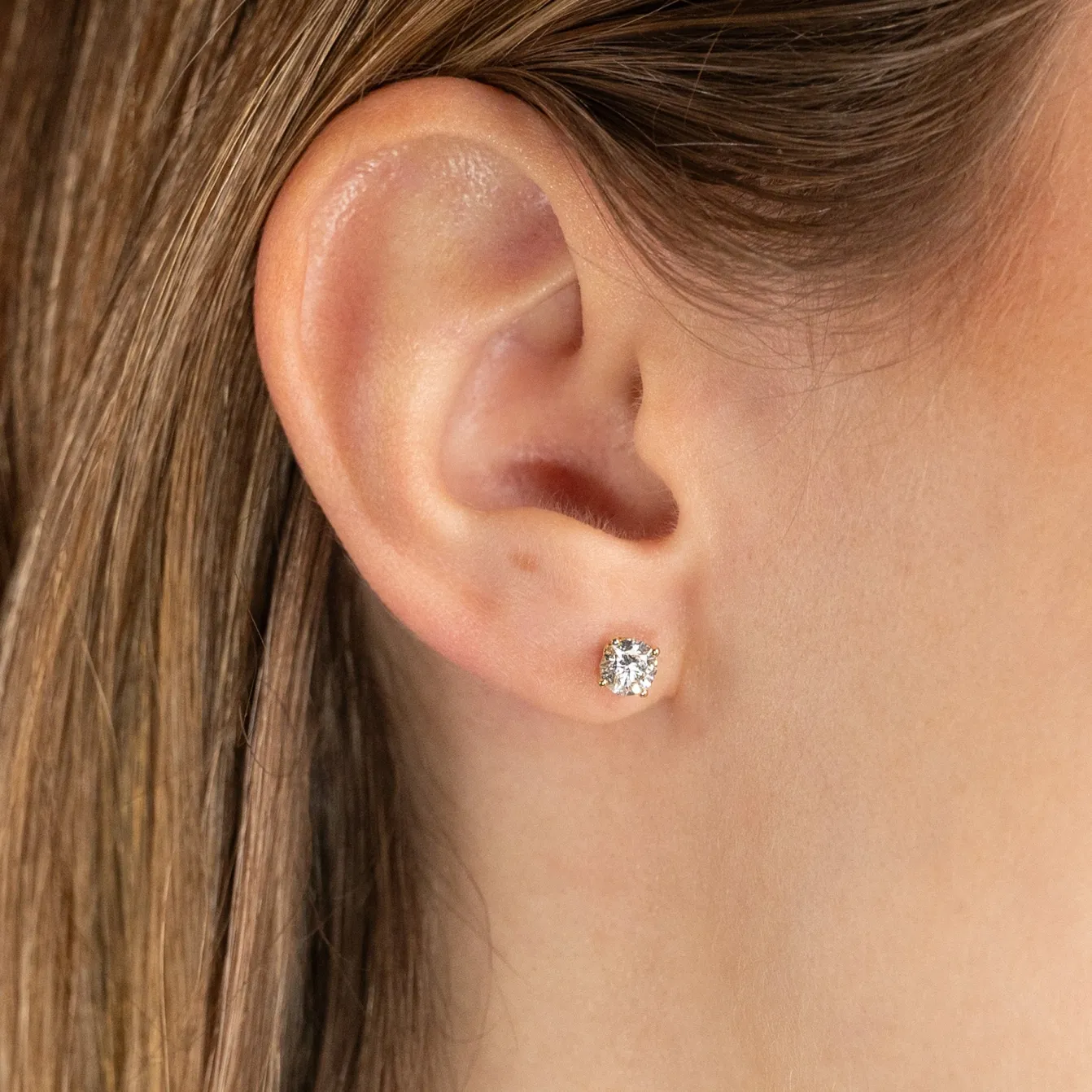 CLASSIC SOLITAIRE DIAMOND STUD EARRING - 1.0ct - YG