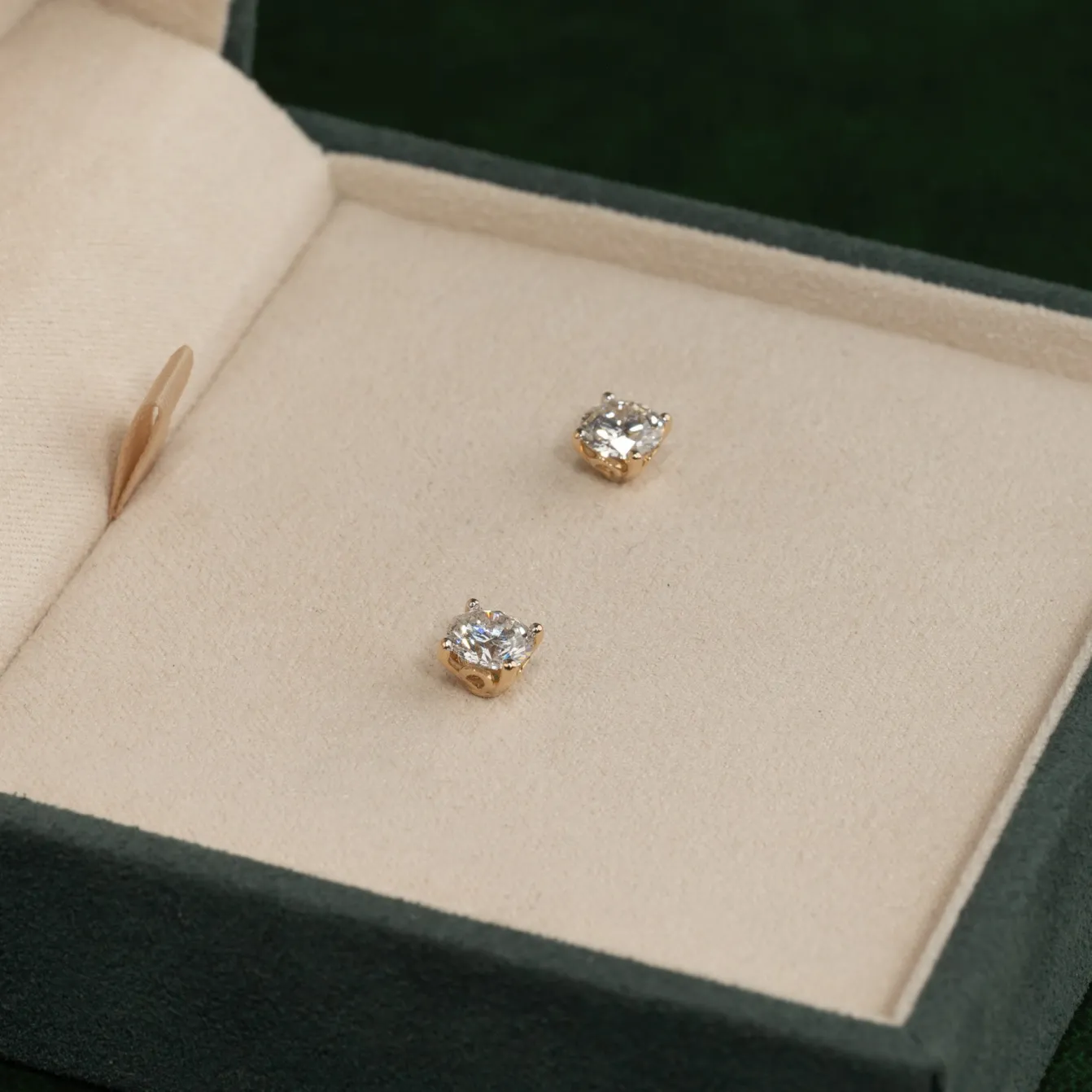 CLASSIC SOLITAIRE DIAMOND STUD EARRING - 1.5ct - YG