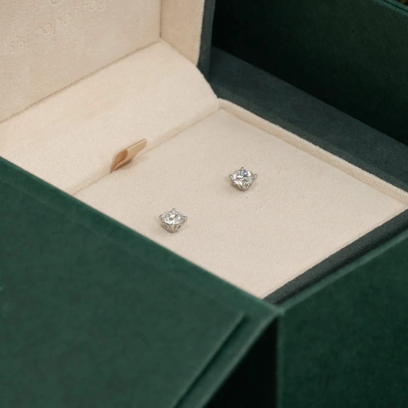 CLASSIC SOLITAIRE DIAMOND STUD EARRING - 1.5ct - WG