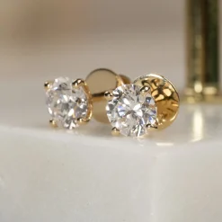 CLASSIC SOLITAIRE DIAMOND STUD EARRING - 2.0ct - YG