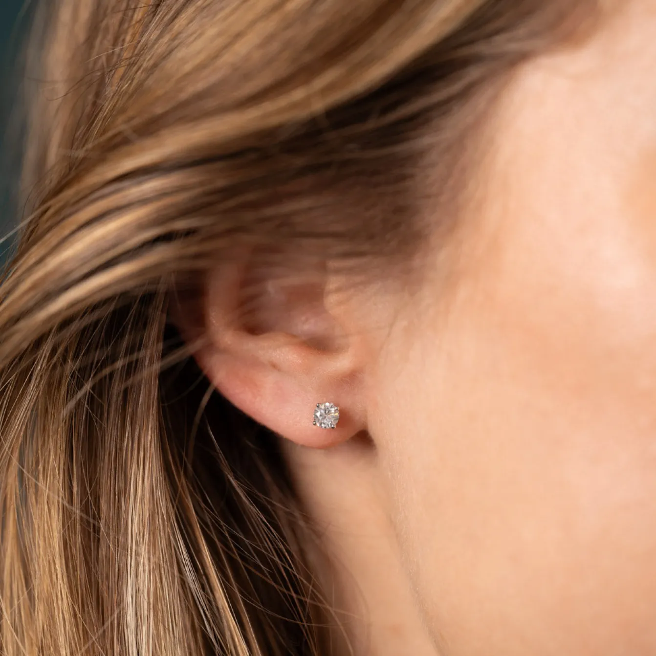 CLASSIC SOLITAIRE DIAMOND STUD EARRING - 0.5ct - WG