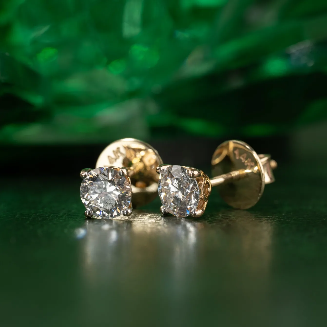 CLASSIC SOLITAIRE DIAMOND STUD EARRING - 1.5ct - YG