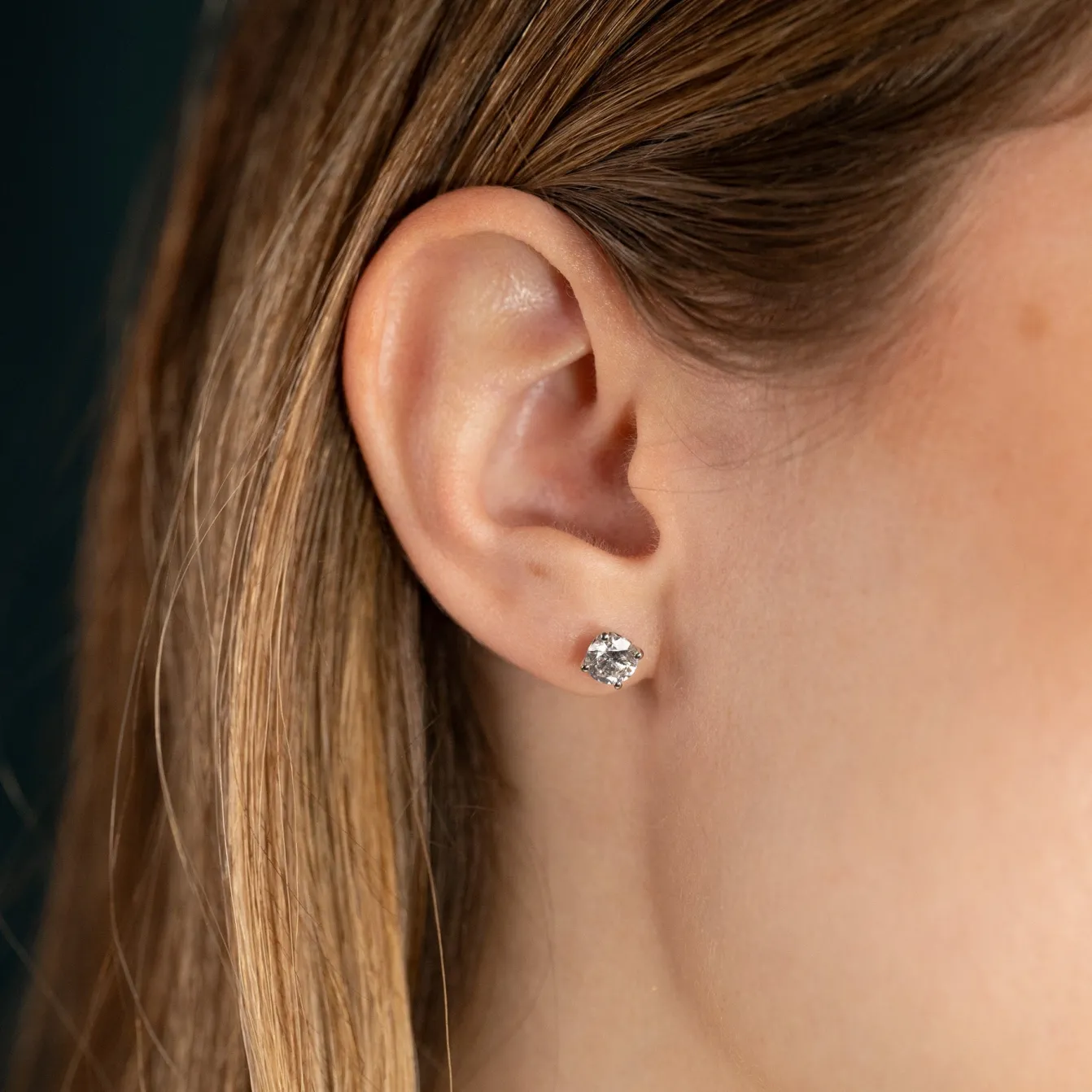 CLASSIC SOLITAIRE DIAMOND STUD EARRING - 1.0ct - WG