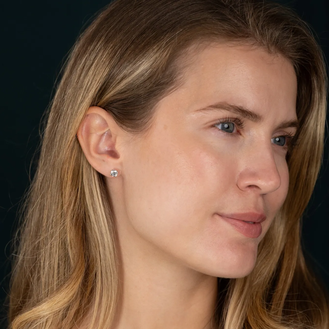 CLASSIC SOLITAIRE DIAMOND STUD EARRING - 1.5ct - WG