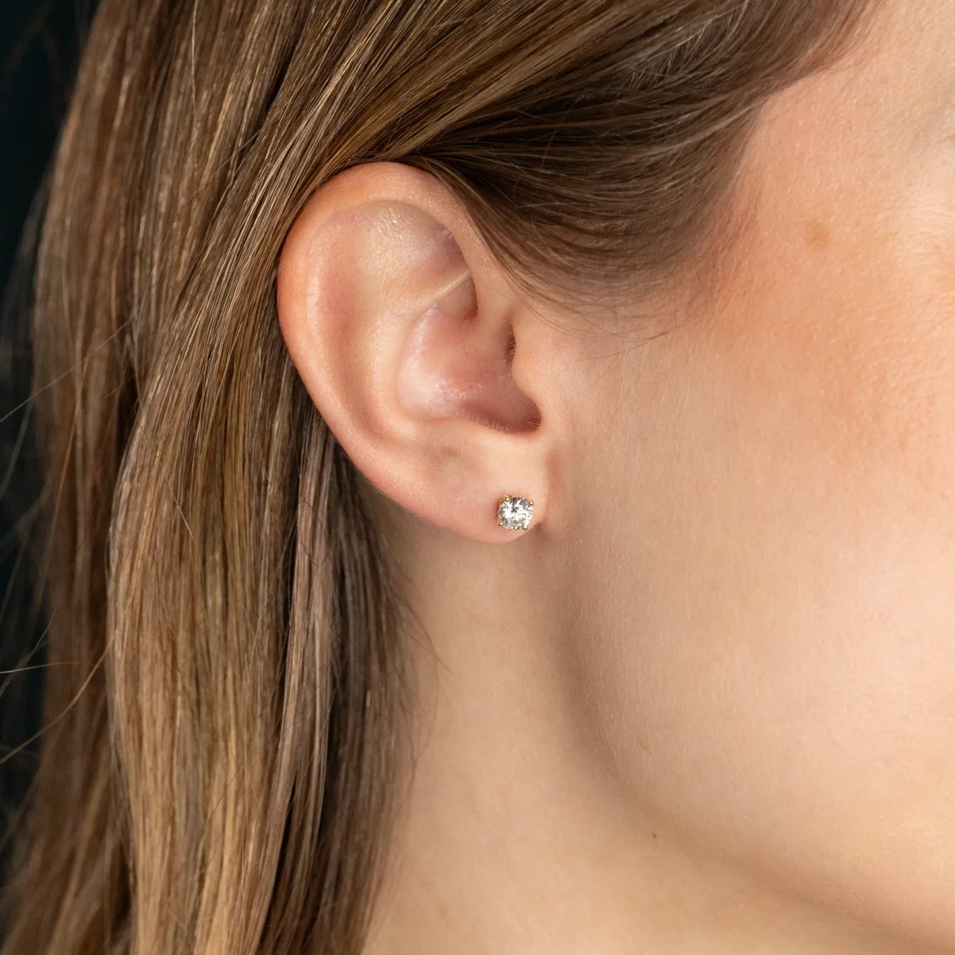 CLASSIC SOLITAIRE DIAMOND STUD EARRING - 1.0ct - YG