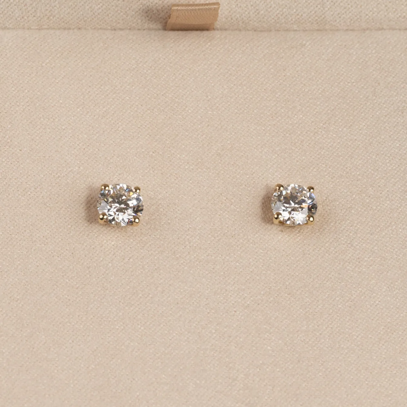 CLASSIC SOLITAIRE DIAMOND STUD EARRING - 2.0ct - YG