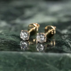 CLASSIC SOLITAIRE DIAMOND STUD EARRING - 0.5ct - YG