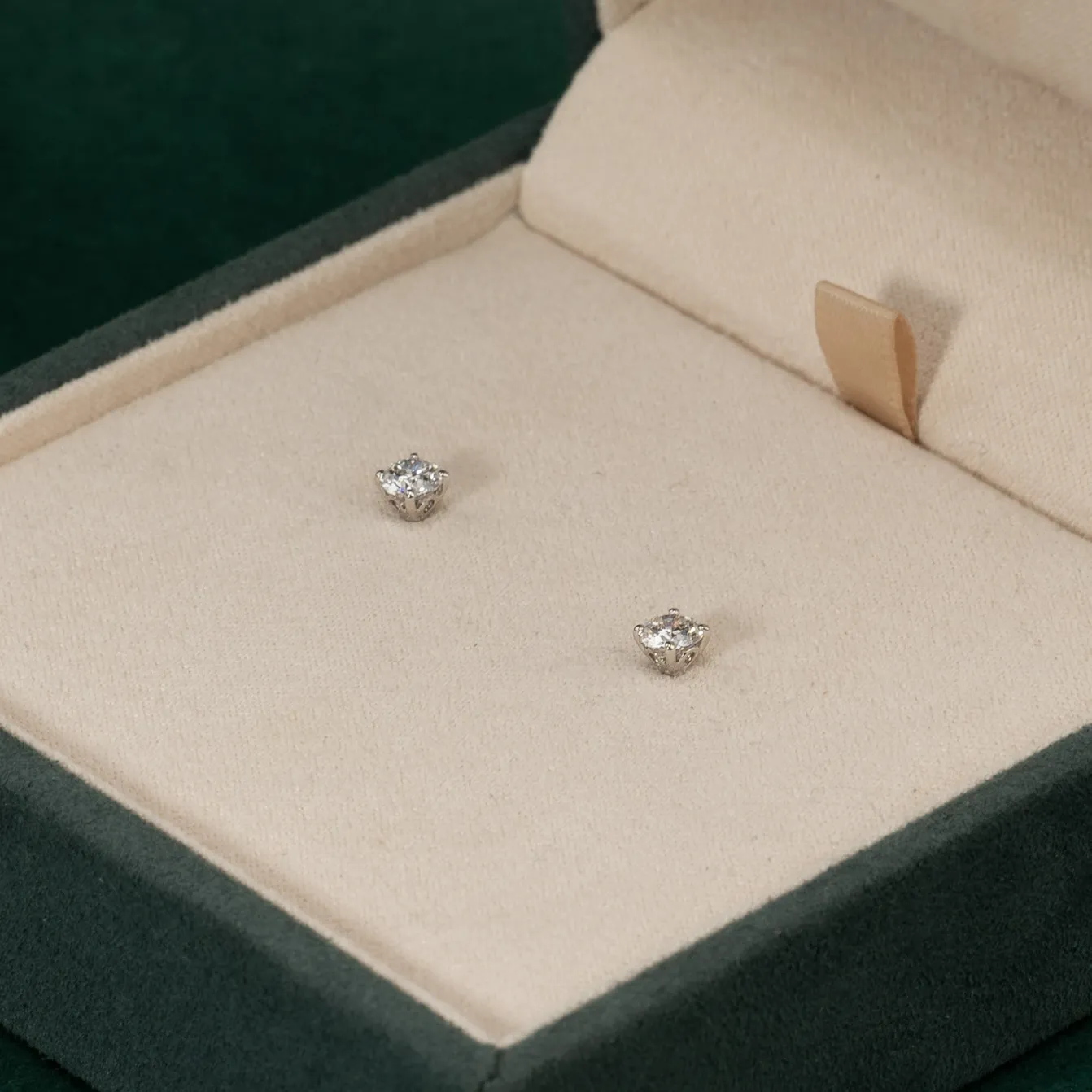 CLASSIC SOLITAIRE DIAMOND STUD EARRING - 0.5ct - WG