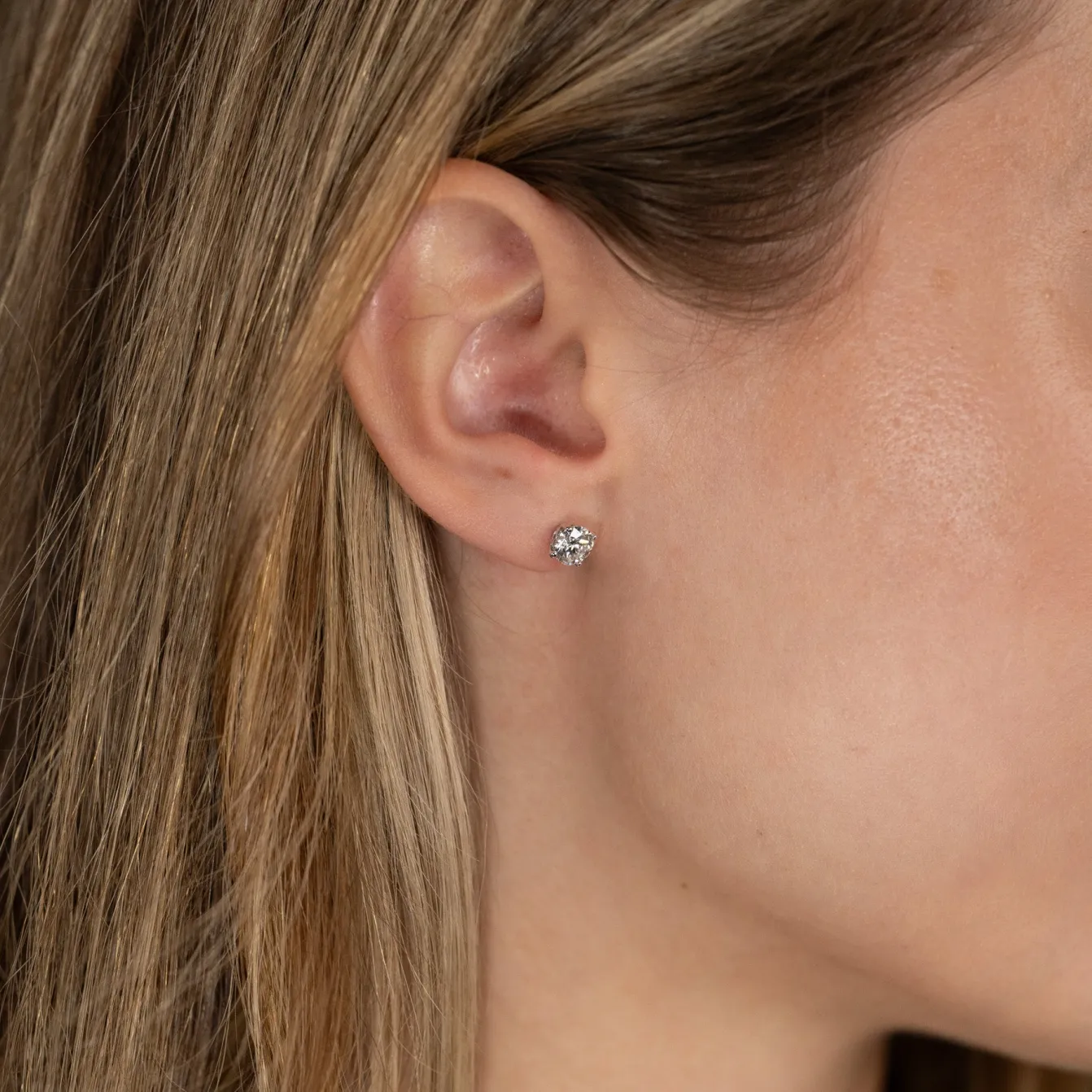 CLASSIC SOLITAIRE DIAMOND STUD EARRING - 1.5ct - WG