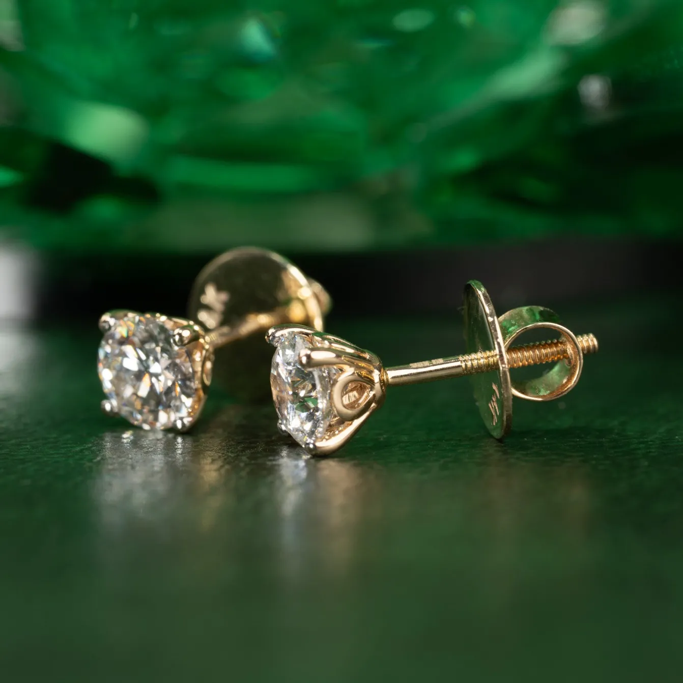 CLASSIC SOLITAIRE DIAMOND STUD EARRING - 1.5ct - YG