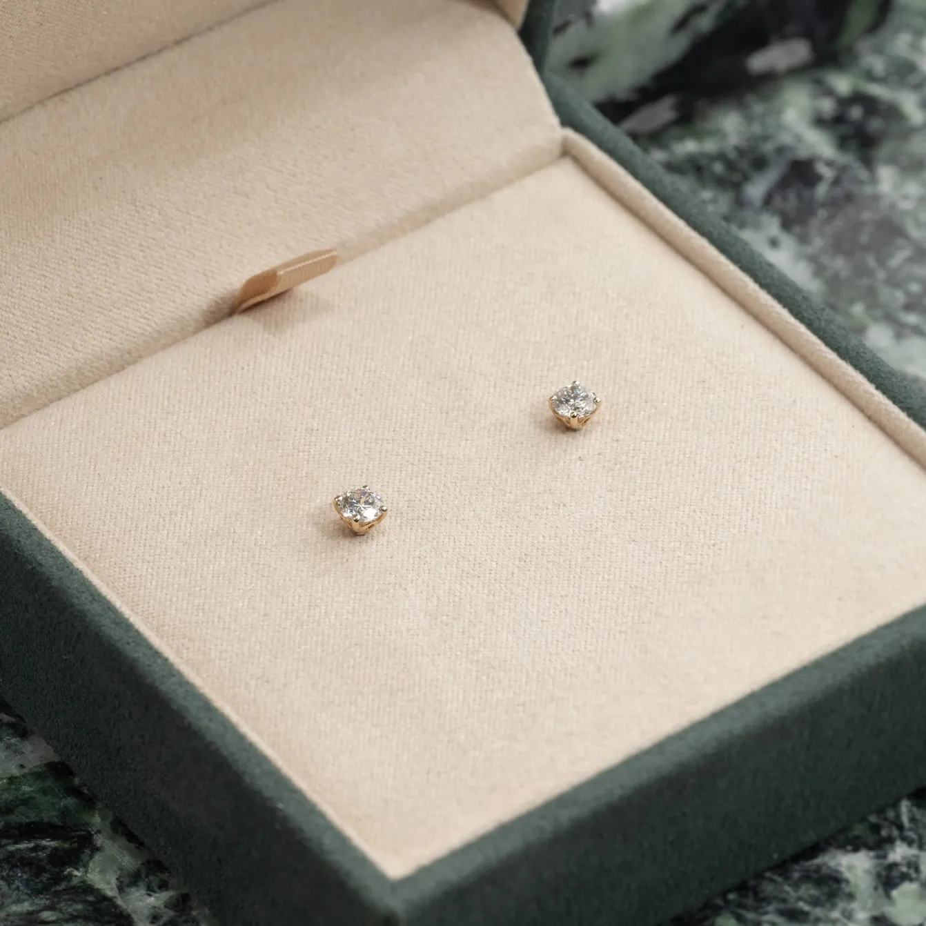 CLASSIC SOLITAIRE DIAMOND STUD EARRING - 0.5ct - YG