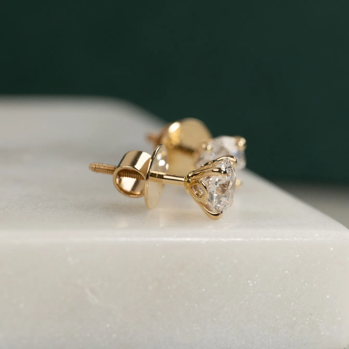 CLASSIC SOLITAIRE DIAMOND STUD EARRING - 2.0ct - YG
