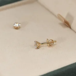CLASSIC SOLITAIRE DIAMOND STUD EARRING - 0.5ct - YG