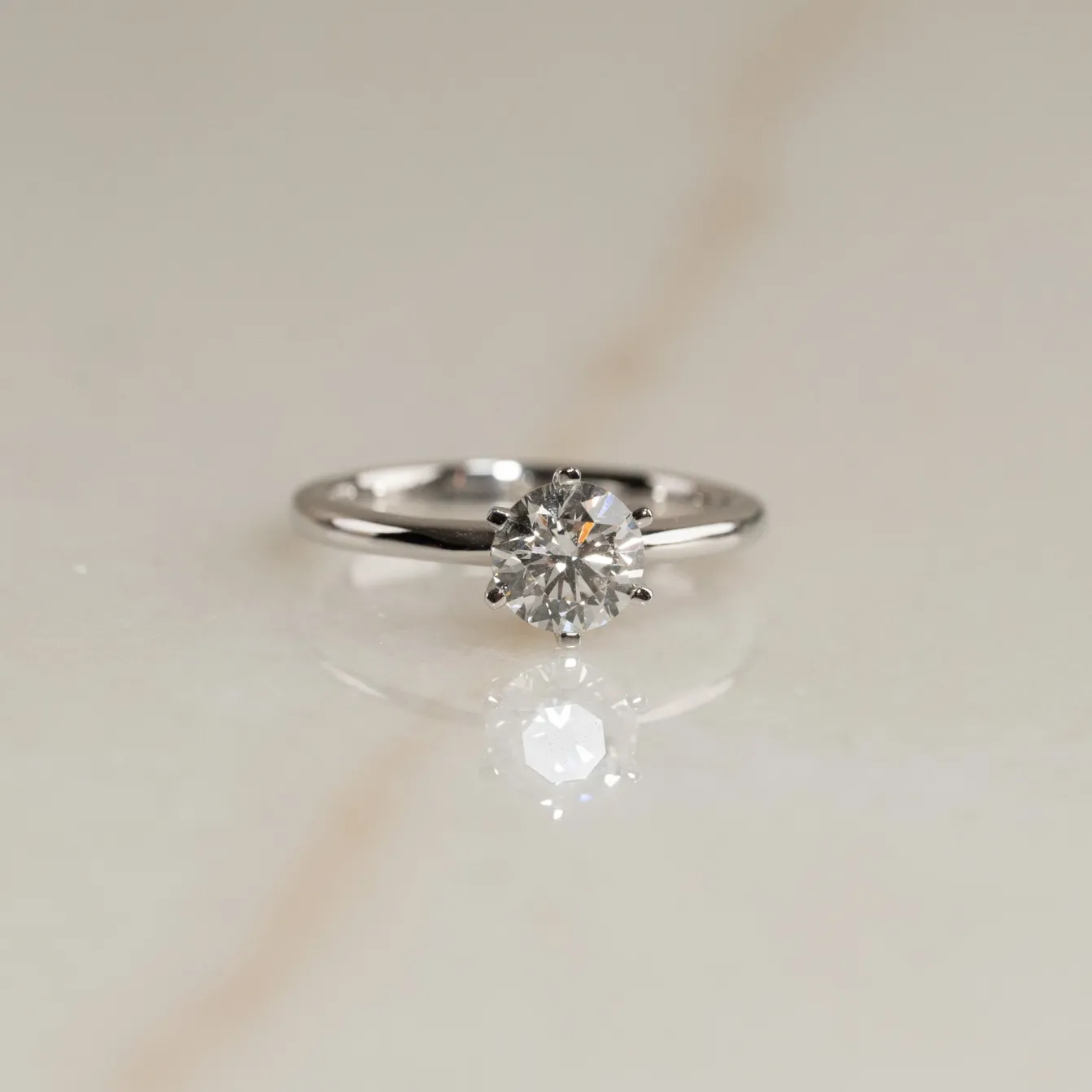 CLASSIC SOLITAIRE 6-PRONG DIAMOND RING - 1.0ct - WG
