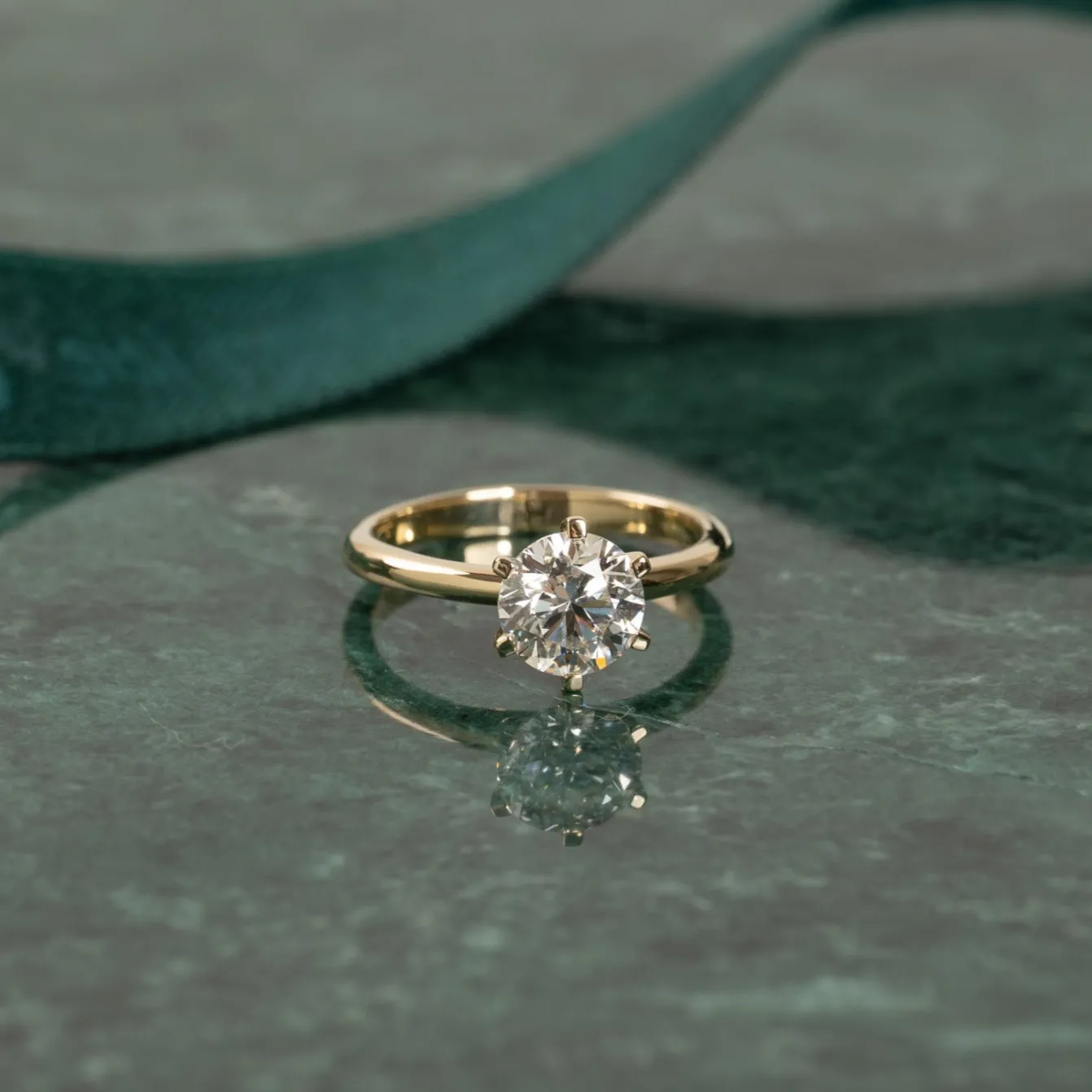 CLASSIC SOLITAIRE 6-PRONG DIAMOND RING - 1.5ct - YG