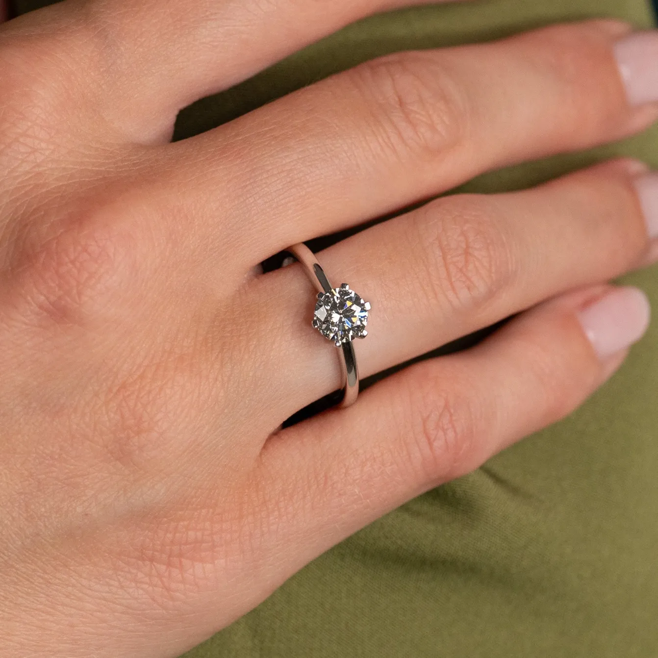 CLASSIC SOLITAIRE 6-PRONG DIAMOND RING - 1.0ct - WG