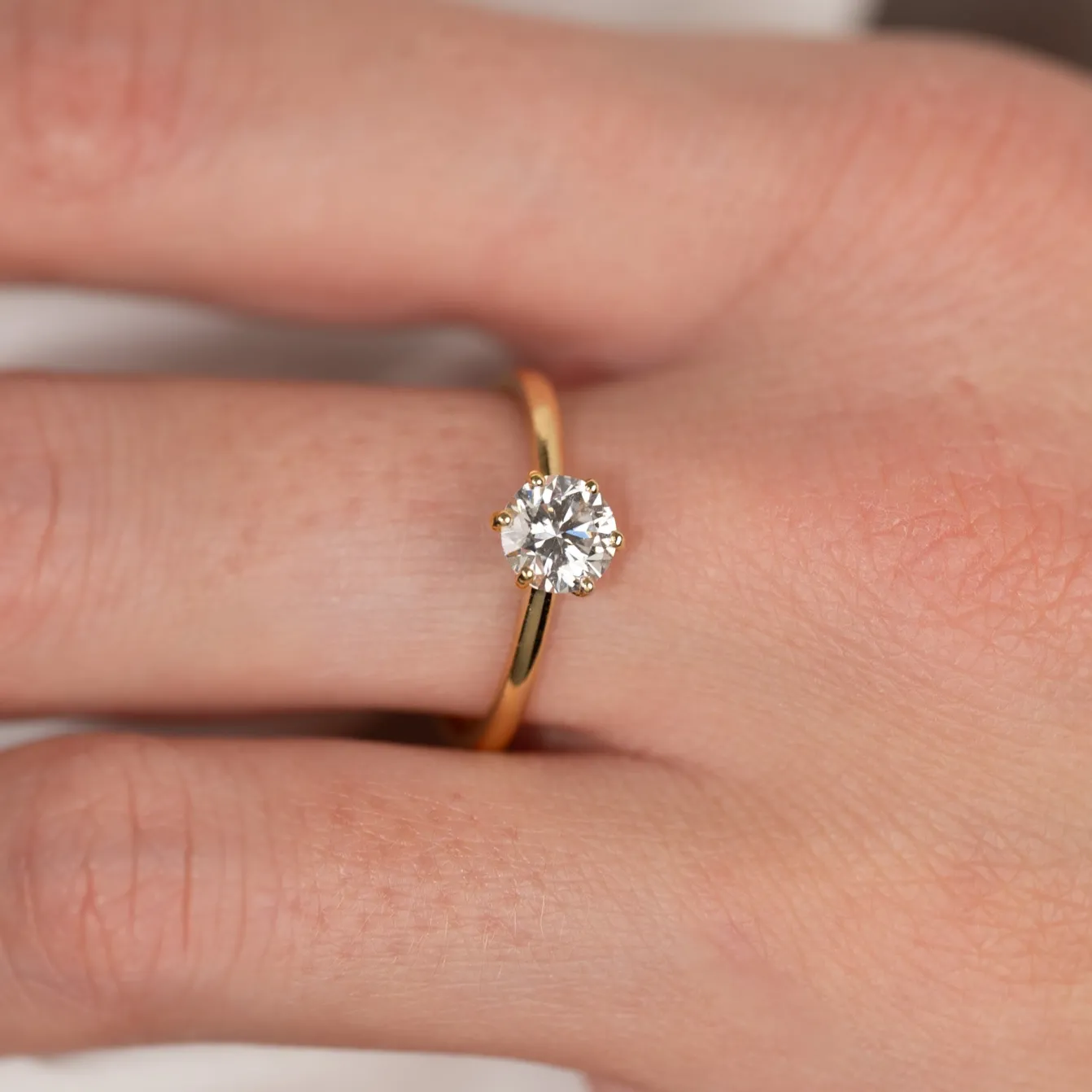 CLASSIC SOLITAIRE 6-PRONG DIAMOND RING - 0.75ct - YG
