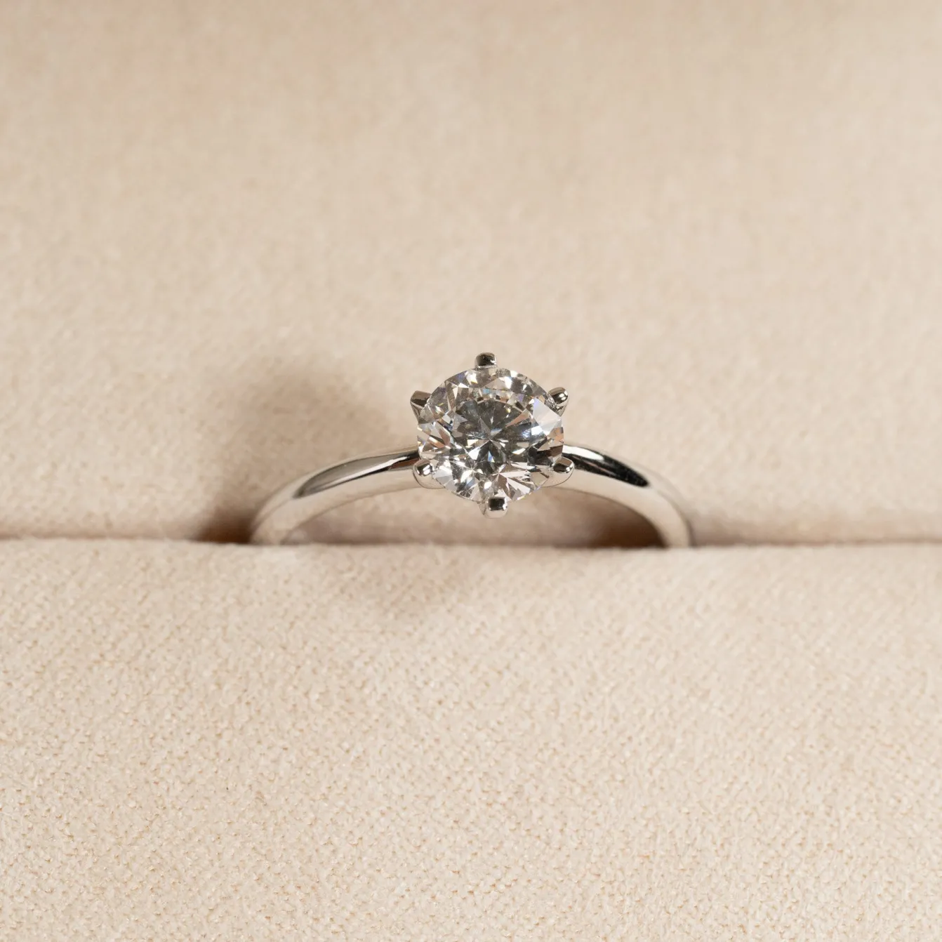 CLASSIC SOLITAIRE 6-PRONG DIAMOND RING - 1.0ct - WG