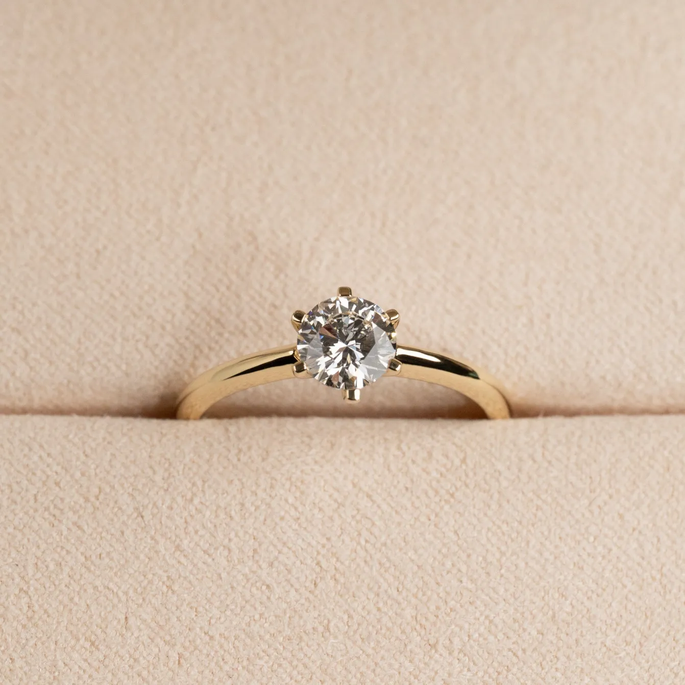 CLASSIC SOLITAIRE 6-PRONG DIAMOND RING - 0.75ct - YG