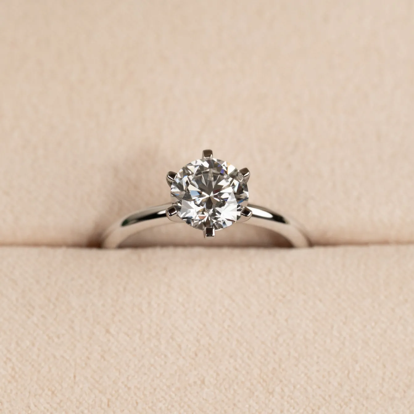 CLASSIC SOLITAIRE 6-PRONG DIAMOND RING - 1.5ct - WG