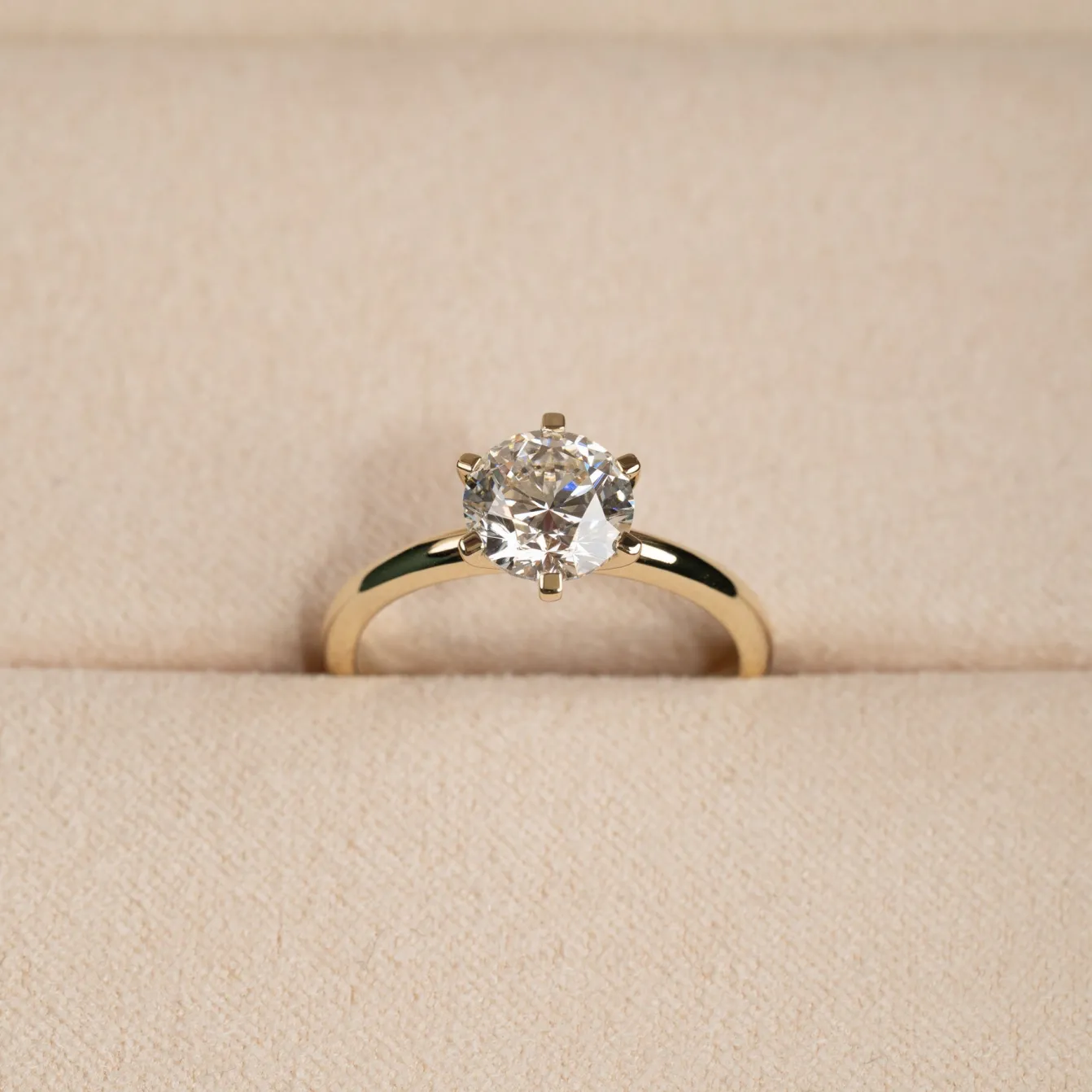 CLASSIC SOLITAIRE 6-PRONG DIAMOND RING - 1.5ct - YG