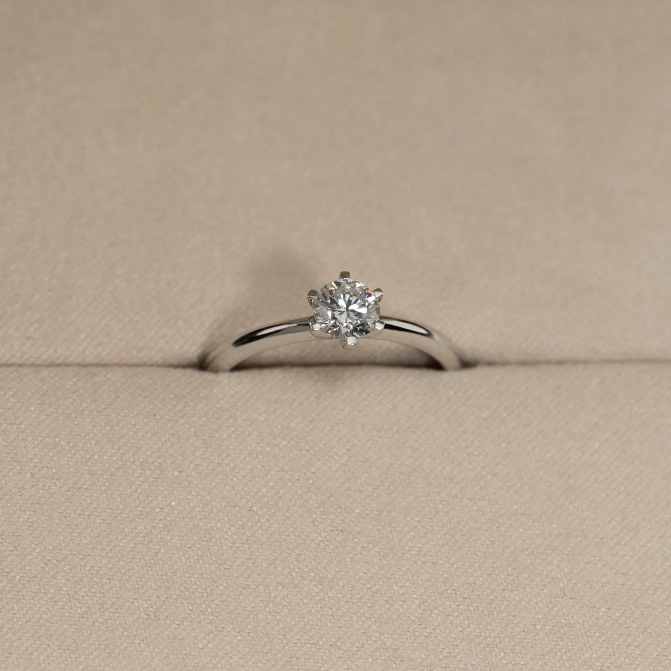 CLASSIC SOLITAIRE 6-PRONG DIAMOND RING - 0.5ct - WG