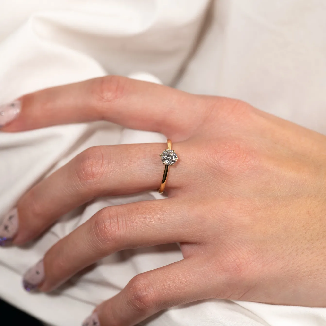 CLASSIC SOLITAIRE 6-PRONG DIAMOND RING - 0.75ct - YG