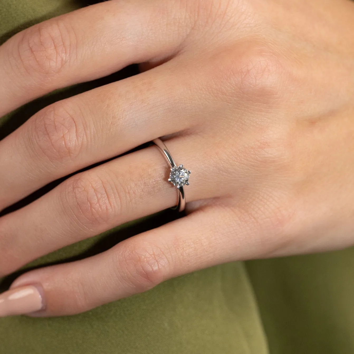 CLASSIC SOLITAIRE 6-PRONG DIAMOND RING - 0.5ct - WG