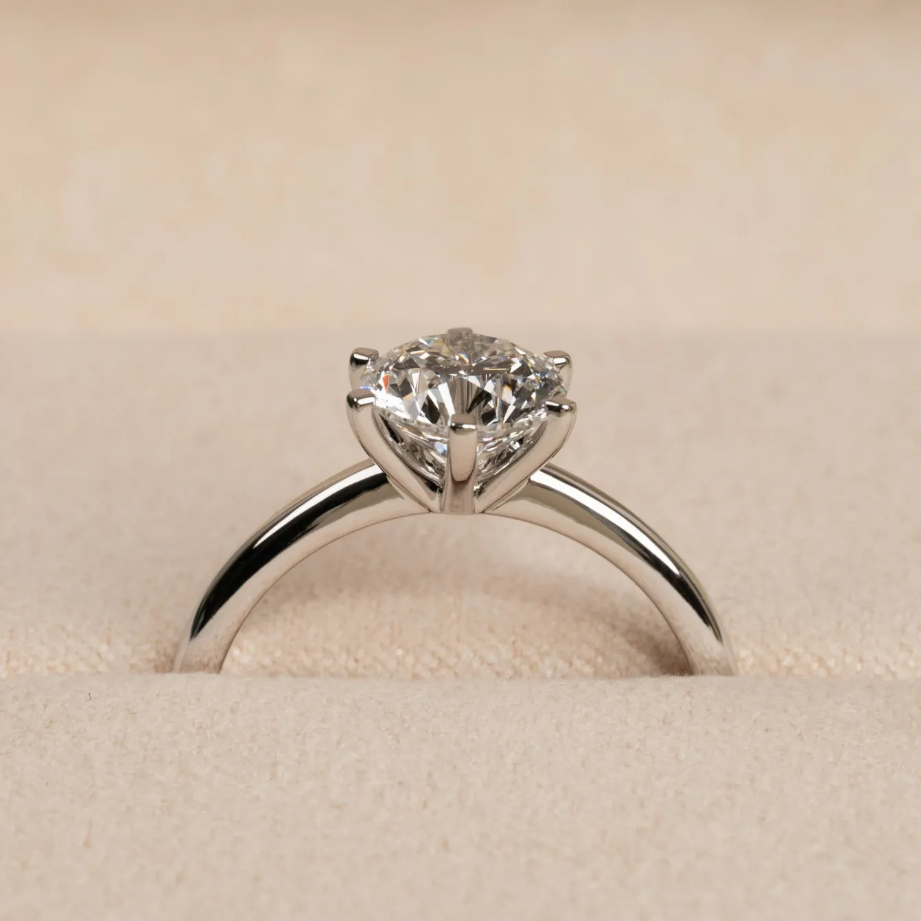 CLASSIC SOLITAIRE 6-PRONG DIAMOND RING - 1.5ct - WG