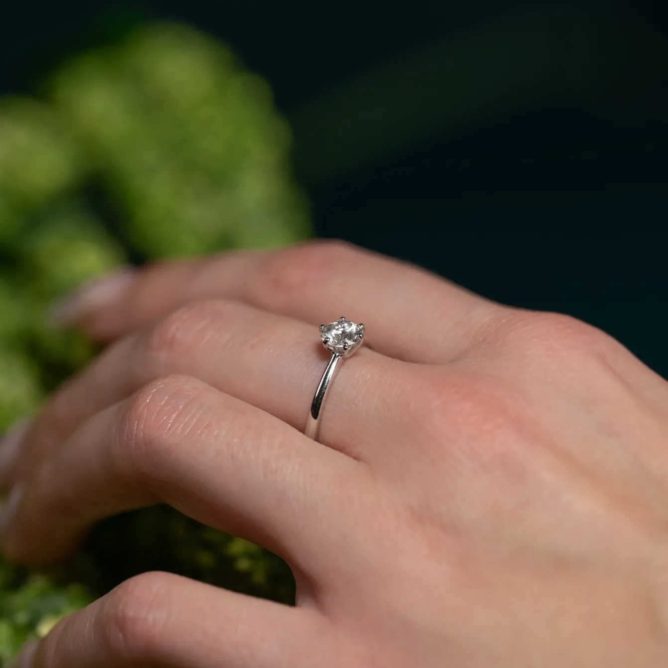 CLASSIC SOLITAIRE 6-PRONG DIAMOND RING - 0.75ct - WG