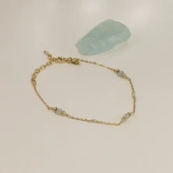 CORDELIA BLUE AQUAMARINE GOLDEN BRACELET