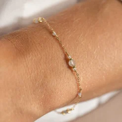 CORDELIA BLUE AQUAMARINE GOLDEN BRACELET