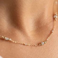 CORDELIA BLUE AQUAMARINE GOLDEN NECKLACE