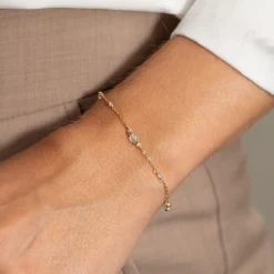 CORDELIA BLUE AQUAMARINE GOLDEN BRACELET