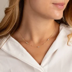 CORDELIA BLUE AQUAMARINE GOLDEN NECKLACE